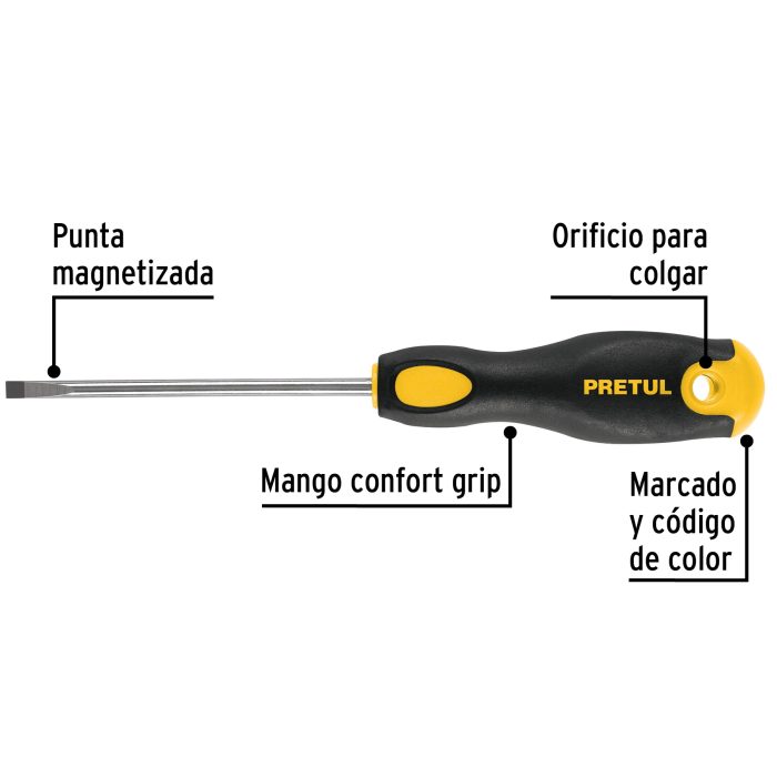 Destornillador cabinet 3/16 x 4" mango Comfort Grip - Imagen 2
