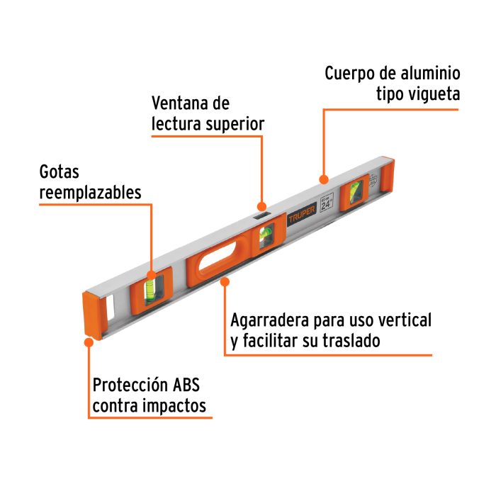 Nivel profesional de 24" con protección de ABS - Imagen 4