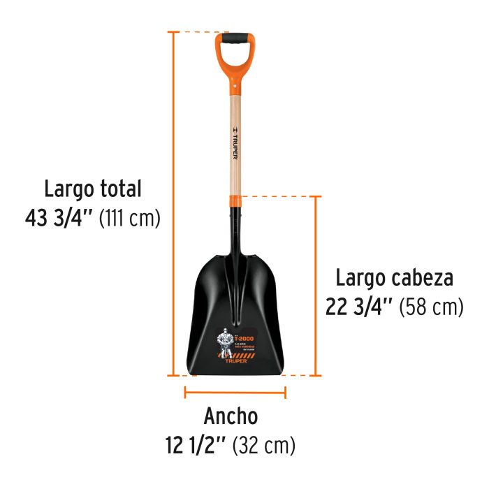 Pala carbonera T-2000, mango "Y" ergonómico - Imagen 4
