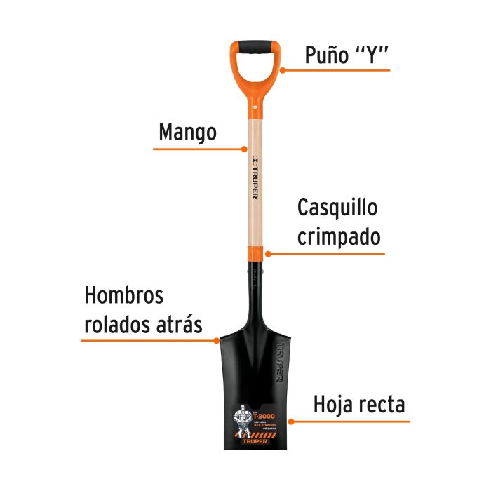 Pala escarramán T-2000, mango "Y" ergonómico - Imagen 2