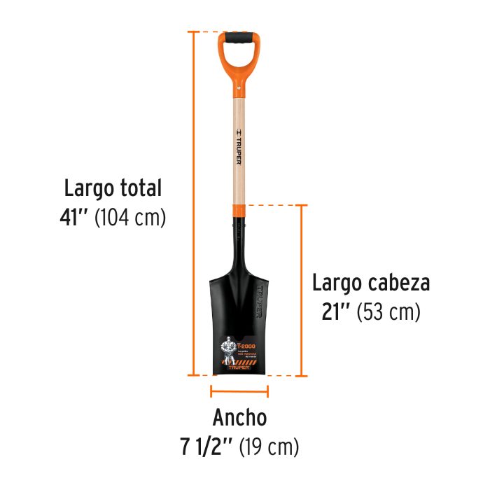 Pala escarramán T-2000, mango "Y" ergonómico - Imagen 3