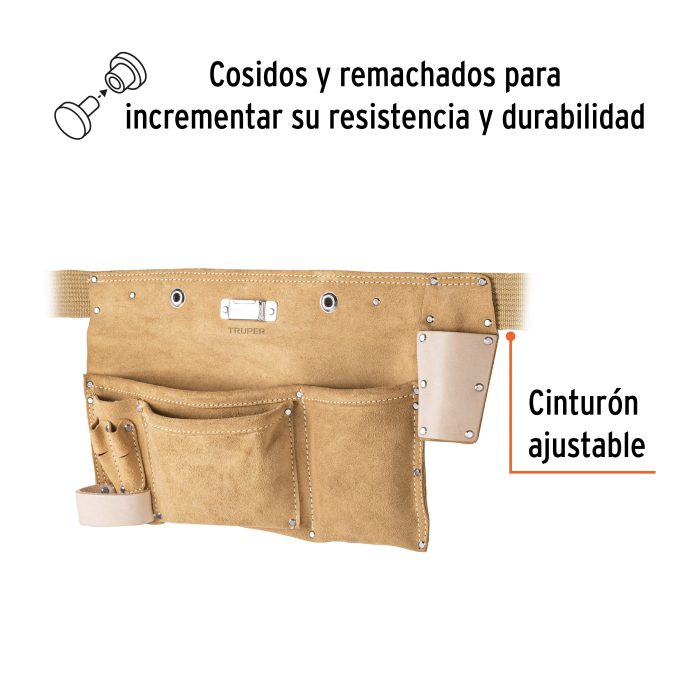 Porta herramientas de carnaza con 9 compartimentos - Imagen 2