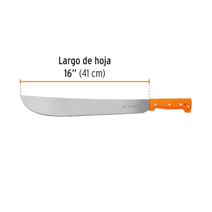 Machete estándar 16" cacha naranja remachada - Imagen 2